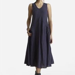 Luna Luz Ibizia Midi Lagenlook Tank Dress In Dark Gray Size Large